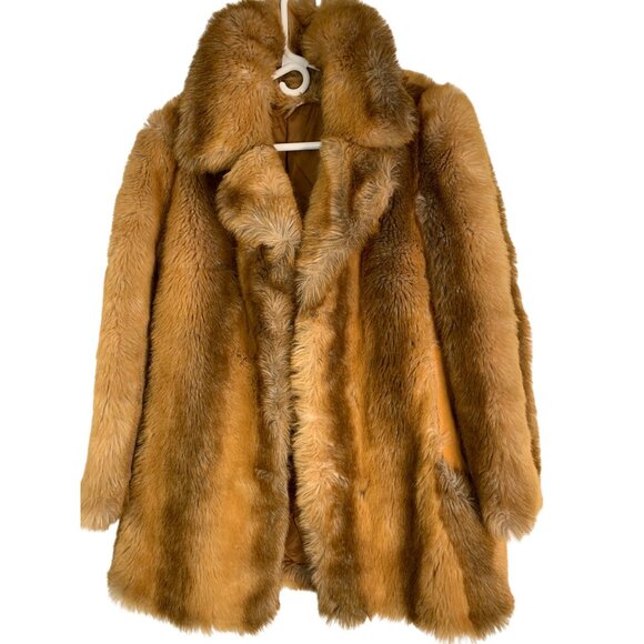 Vintage 80s Womens Faux Fur Mid-Length Coat Size 8 RO10553 - Picture 2 of 11